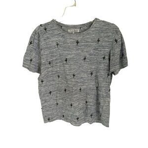 Women's Small Sovereign Code crewneck grey cactus embroidered tee tshirt